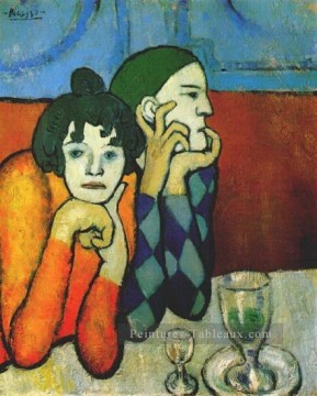 Arlequin et fils compagnon 1901 cubiste Pablo Picasso Peinture à l'huile